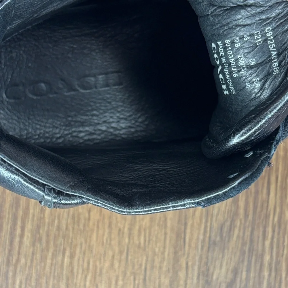 Coach Black Leather High Top Sneakers Men’s Size 10